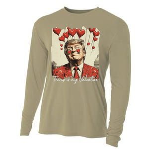 Trump Is My Valentine Funny Trump Valentine Retro Trump 2025 Cooling Performance Long Sleeve Crew