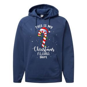 This Is My Christmas Pajama Candy Cane Boy Girl Performance Fleece Hoodie