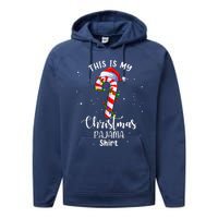 This Is My Christmas Pajama Candy Cane Boy Girl Performance Fleece Hoodie