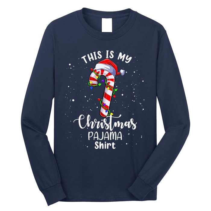 This Is My Christmas Pajama Candy Cane Boy Girl Long Sleeve Shirt