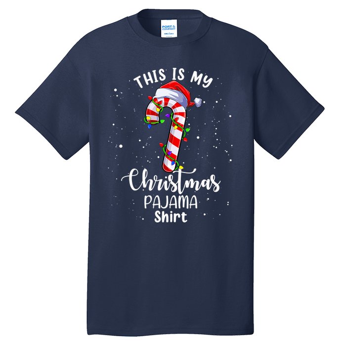 This Is My Christmas Pajama Candy Cane Boy Girl Tall T-Shirt