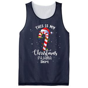 This Is My Christmas Pajama Candy Cane Boy Girl Mesh Reversible Basketball Jersey Tank