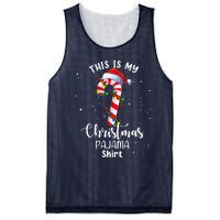 This Is My Christmas Pajama Candy Cane Boy Girl Mesh Reversible Basketball Jersey Tank