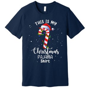 This Is My Christmas Pajama Candy Cane Boy Girl Premium T-Shirt