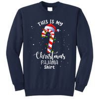 This Is My Christmas Pajama Candy Cane Boy Girl Tall Sweatshirt