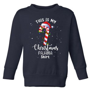 This Is My Christmas Pajama Candy Cane Boy Girl Toddler Sweatshirt