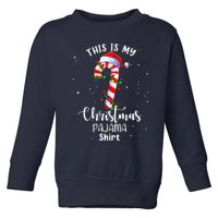 This Is My Christmas Pajama Candy Cane Boy Girl Toddler Sweatshirt