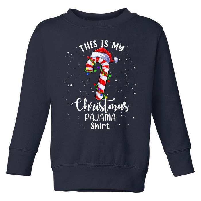 This Is My Christmas Pajama Candy Cane Boy Girl Toddler Sweatshirt