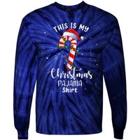 This Is My Christmas Pajama Candy Cane Boy Girl Tie-Dye Long Sleeve Shirt