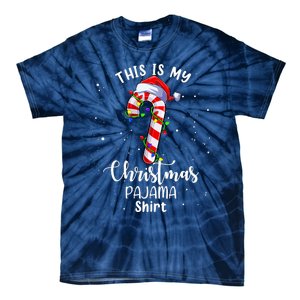 This Is My Christmas Pajama Candy Cane Boy Girl Tie-Dye T-Shirt