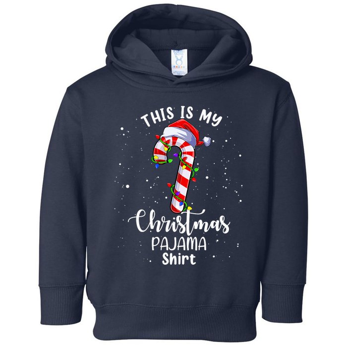 This Is My Christmas Pajama Candy Cane Boy Girl Toddler Hoodie