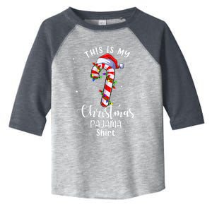 This Is My Christmas Pajama Candy Cane Boy Girl Toddler Fine Jersey T-Shirt