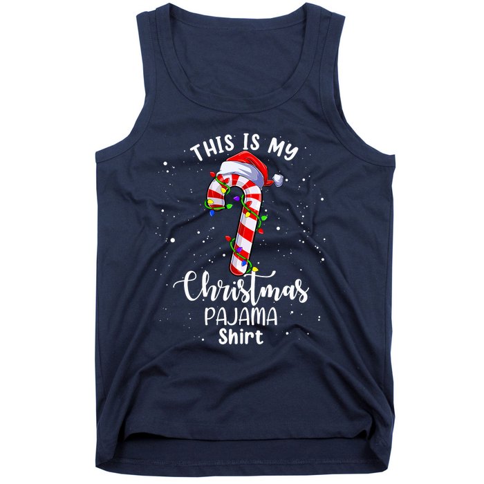 This Is My Christmas Pajama Candy Cane Boy Girl Tank Top