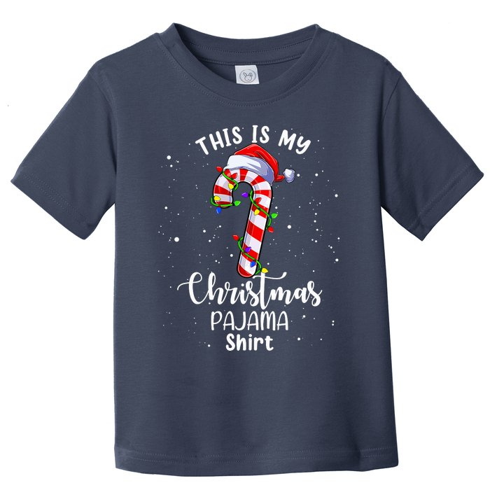 This Is My Christmas Pajama Candy Cane Boy Girl Toddler T-Shirt