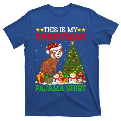 This Is My Christmas Tree Pajamas Lights Red Panda Christmas Gift T-Shirt