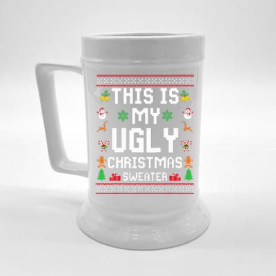 This Is My Ugly Sweater Funny Christmas  Beer Stein