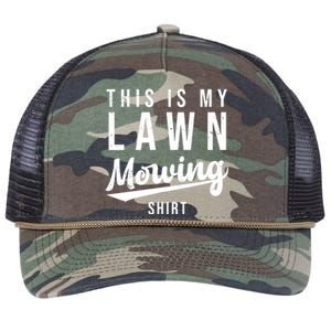 This Is My Lawn Mowing Shirt Retro Rope Trucker Hat Cap