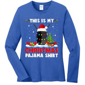 This Is My Christmas Pajama Cool Gift Xmas Santa Hockey Player Great Gift Ladies Long Sleeve Shirt