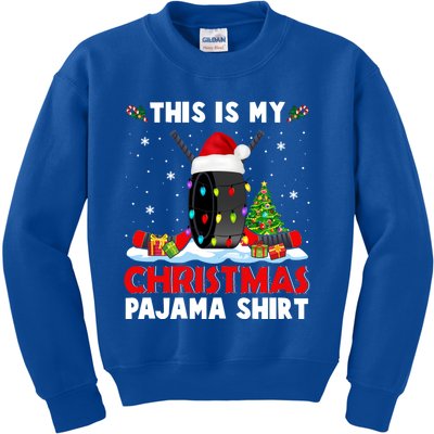 This Is My Christmas Pajama Cool Gift Xmas Santa Hockey Player Great Gift Kids Sweatshirt