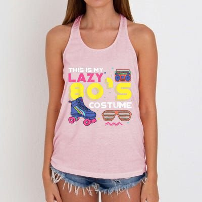 This Is My Lazy 80s Costume Funny Eighties Generation 80s Shirt Women's Knotted Racerback Tank