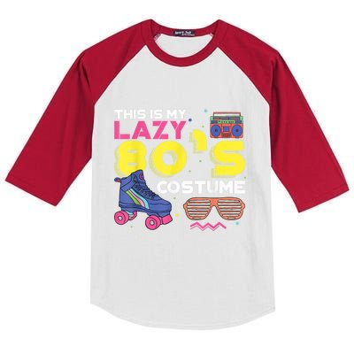 This Is My Lazy 80s Costume Funny Eighties Generation 80s Shirt Kids Colorblock Raglan Jersey