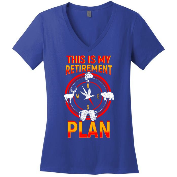 This Is My Retiret Plan Animal Hunting Beer Ing Gift Great Gift Women's V-Neck T-Shirt