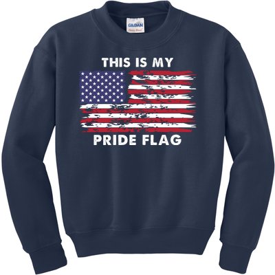 This Is My Pride Flag USA Vintage Kids Sweatshirt