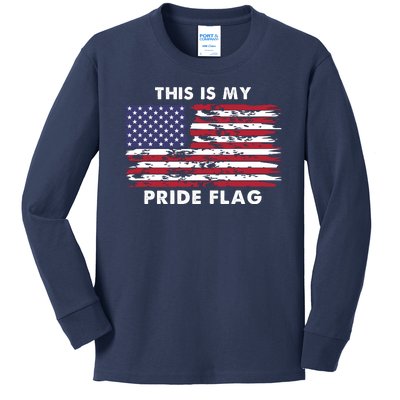 This Is My Pride Flag USA Vintage Kids Long Sleeve Shirt