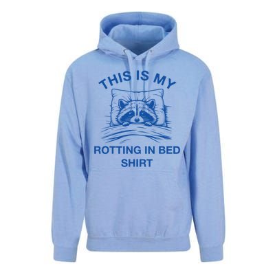 This Is My Rotting In Bed Funny Raccoon Meme Sarcastic Unisex Surf Hoodie