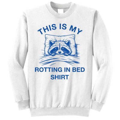 This Is My Rotting In Bed Funny Raccoon Meme Sarcastic Sweatshirt