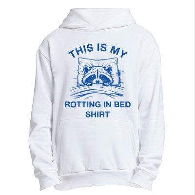 This Is My Rotting In Bed Funny Raccoon Meme Sarcastic Urban Pullover Hoodie