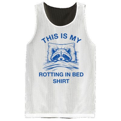 This Is My Rotting In Bed Funny Raccoon Meme Sarcastic Mesh Reversible Basketball Jersey Tank