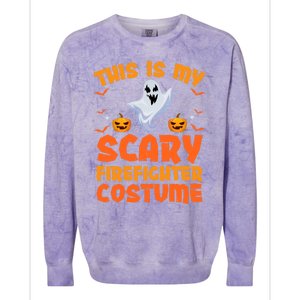 This Is My Scary Firefighter Costume Halloween Gift Colorblast Crewneck Sweatshirt