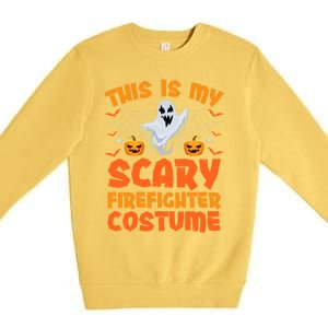 This Is My Scary Firefighter Costume Halloween Gift Premium Crewneck Sweatshirt