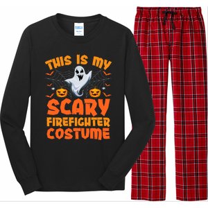 This Is My Scary Firefighter Costume Halloween Gift Long Sleeve Pajama Set