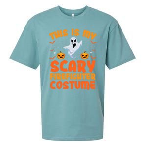 This Is My Scary Firefighter Costume Halloween Gift Sueded Cloud Jersey T-Shirt