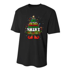 This Is My ItS Too Hot For Ugly Christmas Sweaters Matching Youth Performance Sprint T-Shirt