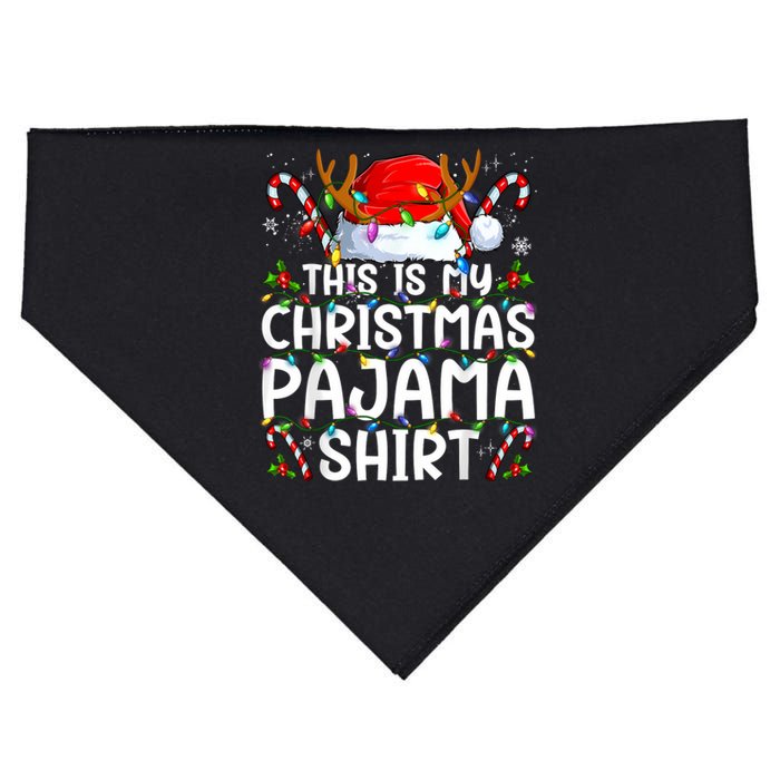 This Is My Christmas Pajama Funny Xmas Pjs USA-Made Doggie Bandana