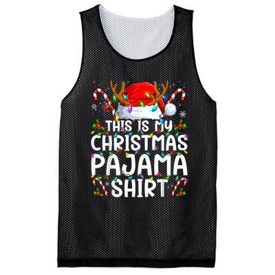 This Is My Christmas Pajama Funny Xmas Pjs Mesh Reversible Basketball Jersey Tank