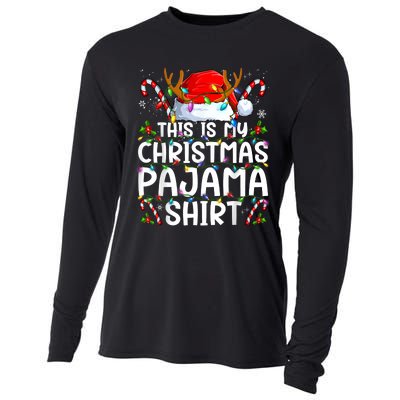 This Is My Christmas Pajama Funny Xmas Pjs Cooling Performance Long Sleeve Crew