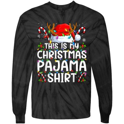 This Is My Christmas Pajama Funny Xmas Pjs Tie-Dye Long Sleeve Shirt