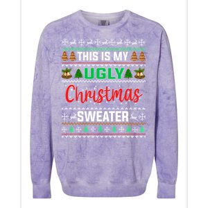 This Is My ItS Too Hot For Ugly Christmas Colorblast Crewneck Sweatshirt