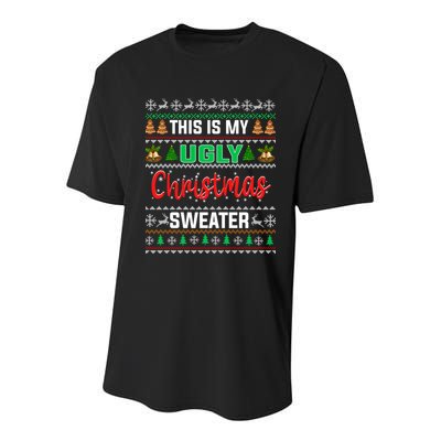 This Is My ItS Too Hot For Ugly Christmas Youth Performance Sprint T-Shirt