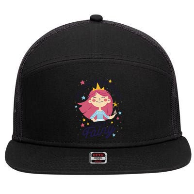 This Is My Human Costume I'm Really A Fairy Cute Halloween 7 Panel Mesh Trucker Snapback Hat