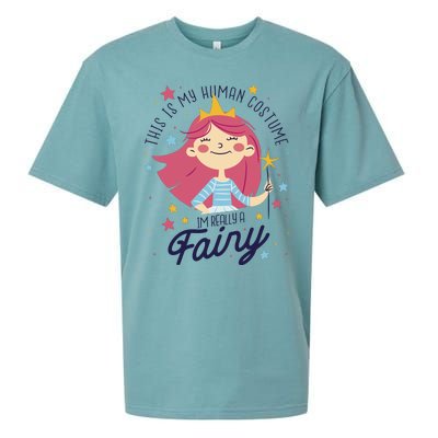 This Is My Human Costume I'm Really A Fairy Cute Halloween Sueded Cloud Jersey T-Shirt