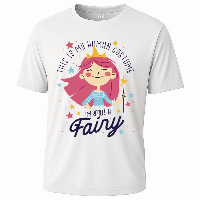 This Is My Human Costume I'm Really A Fairy Cute Halloween Cooling Performance Crew T-Shirt