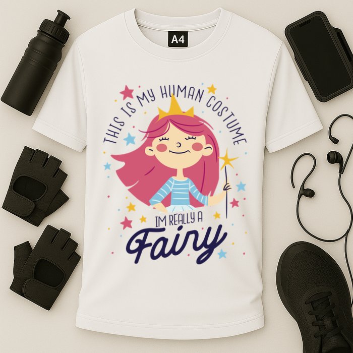 This Is My Human Costume I'm Really A Fairy Cute Halloween Cooling Performance Crew T-Shirt
