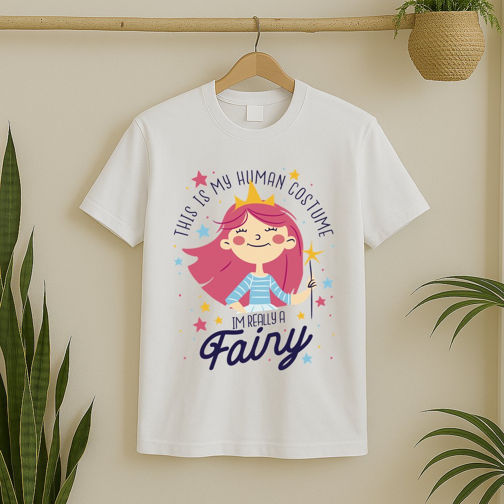 This Is My Human Costume I'm Really A Fairy Cute Halloween T-Shirt