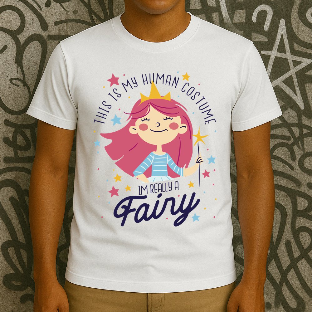This Is My Human Costume I'm Really A Fairy Cute Halloween T-Shirt