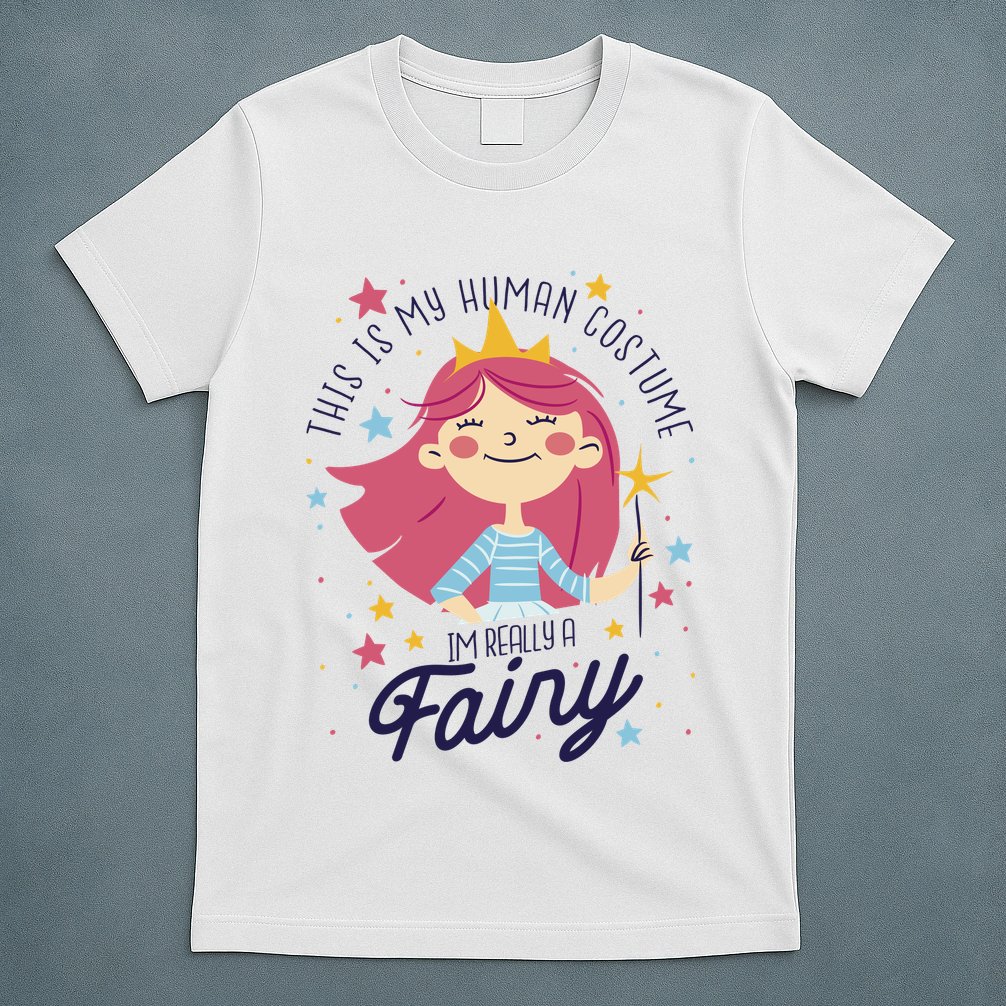 This Is My Human Costume I'm Really A Fairy Cute Halloween T-Shirt
